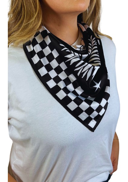 Sunnystar Black Ipek Saten Fular
