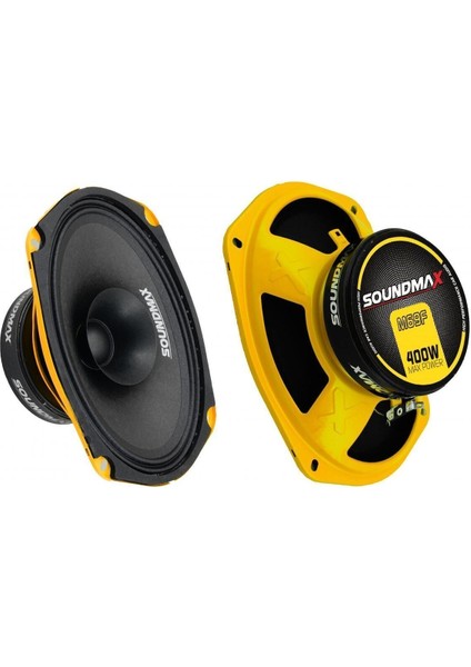 SX-M69F Çifti 800WAT-200W Rms Metal Kapaklı 6x9 Oval Oto Midrange Hoparlör