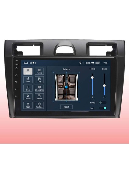 Araç Multimedya Cihazı - 2+32 / QLED 10 Inch Ekran - Navigasyon - Carplay - Ford Fiesta 05-08 - Vsr
