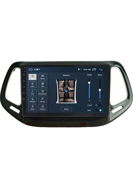 Araç Multimedya Cihazı - 2+32 / QLED 10 Inch Ekran - Navigasyon - Carplay - Jeep Compass 17-20 - Vsr
