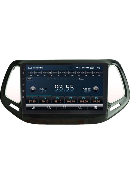 Araç Multimedya Cihazı - 2+32 / QLED 10 Inch Ekran - Navigasyon - Carplay - Jeep Compass 17-20 - Vsr