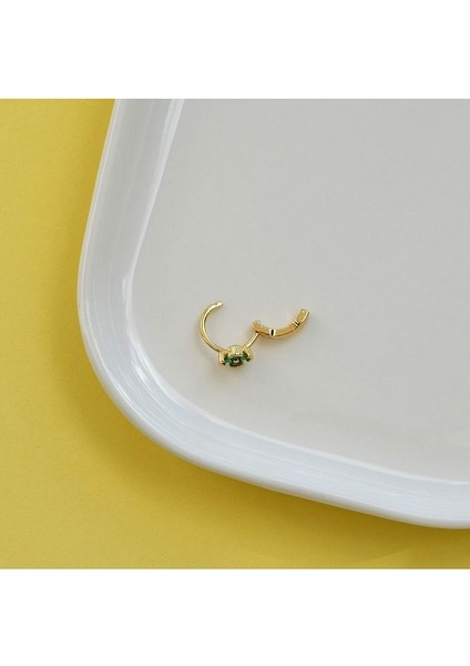 Yeşil Renk Çiçek Halka Piercing Helix Kıkırdak Forward Helix Piercing