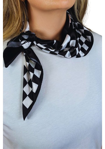 Sunnystar Black Ipek Saten Fular