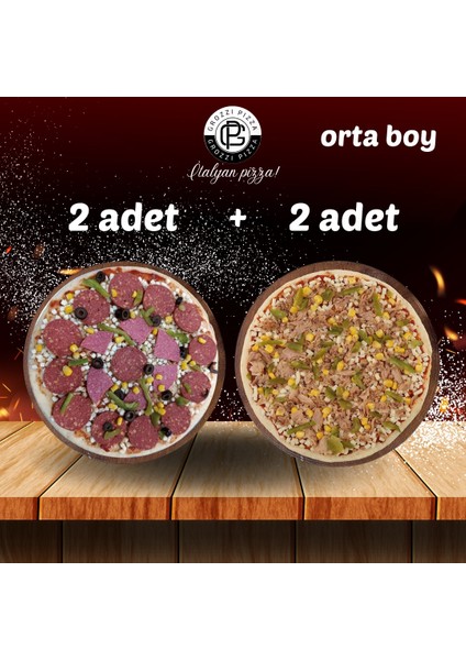 Karışık Pizza 2 Adet 385 gr Ton Balıklı Pizza 2 Adet 390 gr