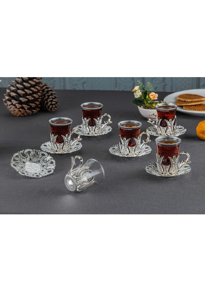 Hanedan 6 Kişilik Boyalı Çay Seti (102-K-B)