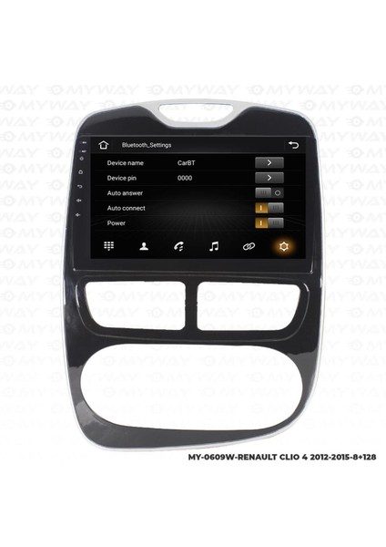 Renault Clio 4 Android 12 Multimedya Carplay 4gb RAM+64GB HDD 2012-2015 Navigasyon Ekran modelleri