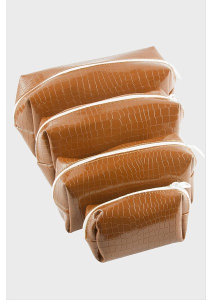 4 Adet El Tutmalı Makyaj Çantası