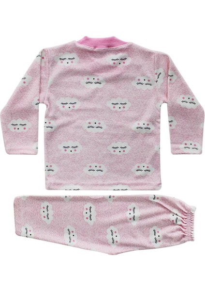 Kız Bebek Bulut Desenli Alt Üst Pembe 2'li Pijama Takım modelleri