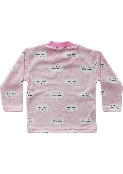 Kız Bebek Bulut Desenli Alt Üst Pembe 2'li Pijama Takım fırsatları