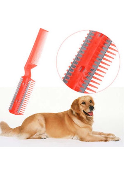 Kırmızı Pet Saç Düzeltici Tarak Kesme Kesim 2 Bıçaklı Bakım Jilet Inceltme Köpek Kedi Fırça Çift Taraflı Patlama Saç Clipp (Yurt Dışından) fiyatları