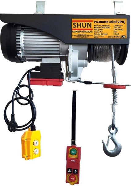 Elektrikli Mini Vinç - 150/300 kg Caraskal B Sınıfı - 10/20 mt Wifi ve Kablolu Kontrol Kumanda fiyatları