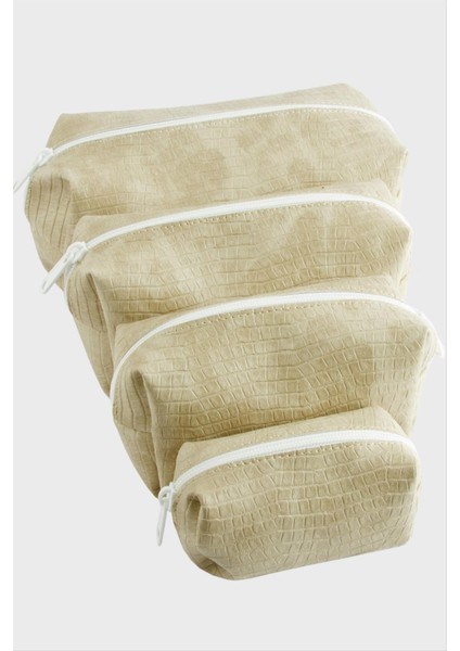 4 Adet El Tutmalı Makyaj Çantası