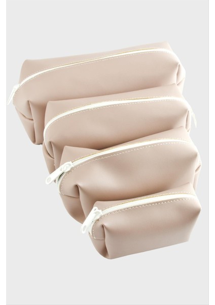 4 Adet El Tutmalı Makyaj Çantası