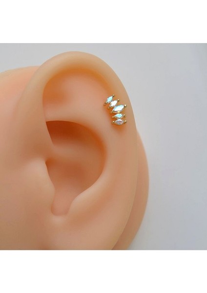 Hologram Taşlı Prenses Tacı Kıkırdak Piercing Helix Lob