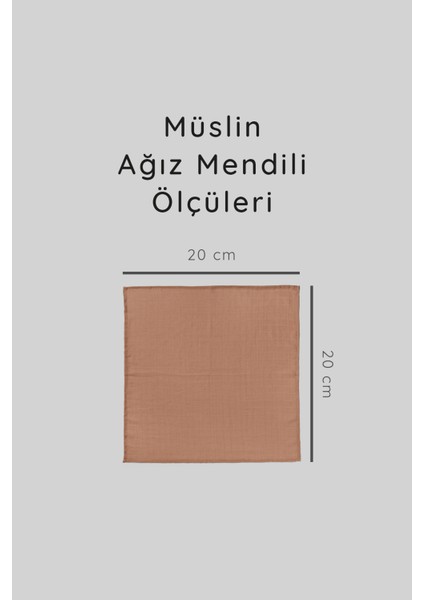 12'li Müslin Ağız Mendili , Ter Bezi Çift Kat Dikimli - ZT0011