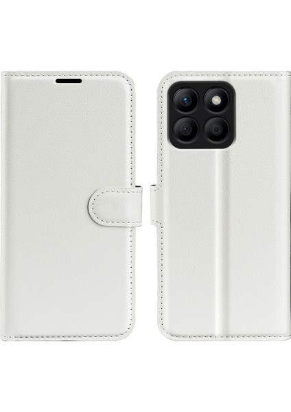 Honor X8B 4g Deri Cüzdan Kılıf Litchi Doku Koruyucu Telefon Kapağı (Yurt Dışından)