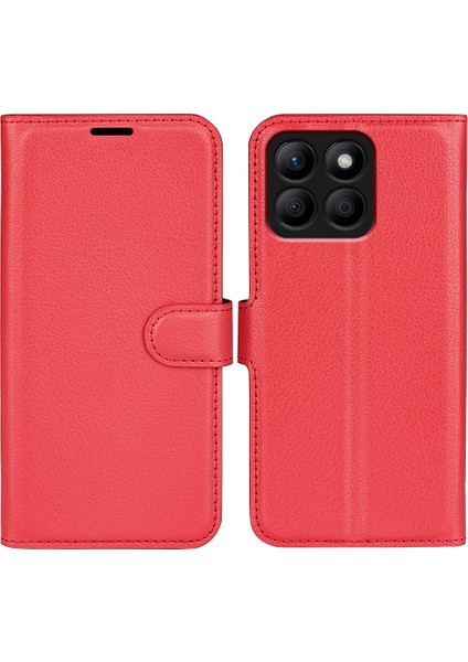 Honor X8B 4g Deri Cüzdan Kılıf Litchi Doku Koruyucu Telefon Kapağı (Yurt Dışından)