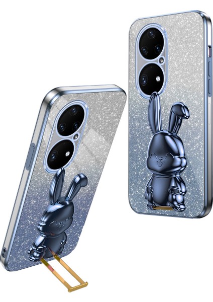 Huawei P50 Pro 4g Pc+Tpu Telefon Kılıfı Parıltılı Toz Kickstand Kapak (Yurt Dışından)