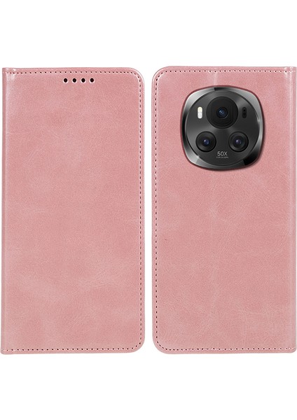 Honor Magic6 5g Buzağı Dokusu Pu Deri Cüzdan Çevirme Telefon Kapağı (Yurt Dışından)