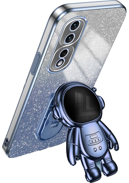 Honor 80 Pro 5g Elektro Kaplama Kickstand Pc + Tpu Parıltılı Toz Telefon Kapağı (Yurt Dışından)