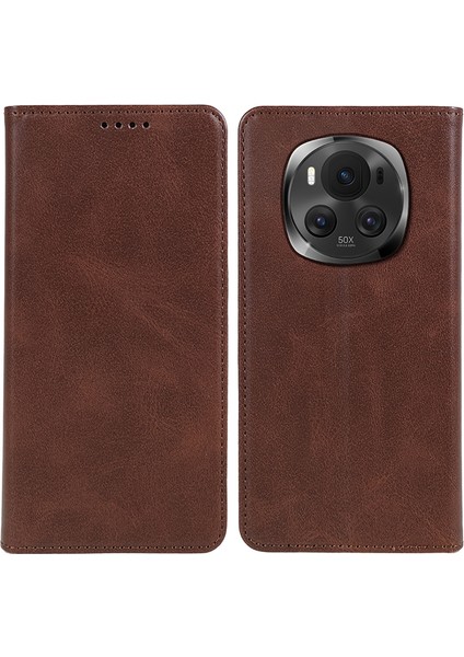 Honor Magic6 5g Buzağı Dokusu Pu Deri Cüzdan Çevirme Telefon Kapağı (Yurt Dışından)