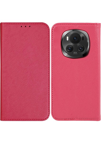 Honor Magic6 Pro 5g Çapraz Doku Deri Telefon Kılıfı (Yurt Dışından)