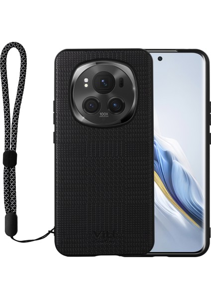 Honor Magic6 Pro 5g Pu Deri Kaplamalı Pc+Tpu Kapaklı Askı (Yurt Dışından)