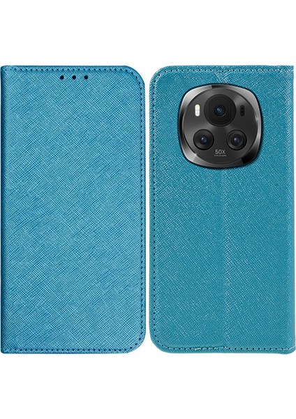 Honor Magic6 5g Çapraz Doku Deri Cüzdan Kapağı (Yurt Dışından)
