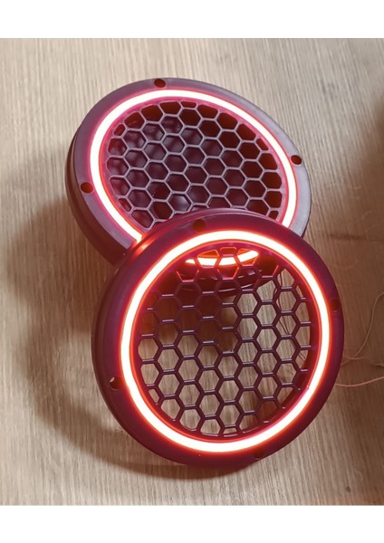 16CM Kırmızı Neon Işıklı Hoparlör ve Midrange Kapağı 1takım (2ADET) fiyatları