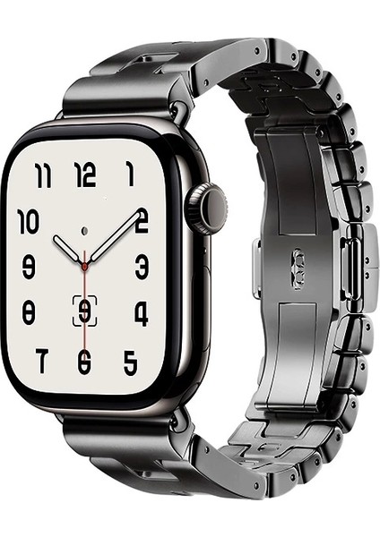 Apple Watch 7 45MM Uyumlu KRD-125 Metal Kordon Strap Kayış