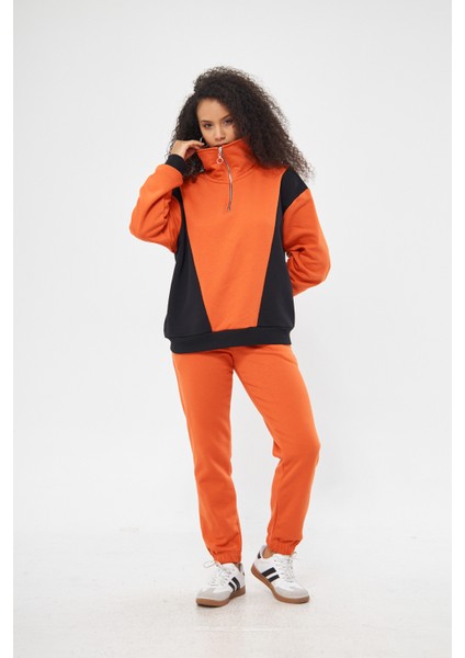 Espoirplus Yarım Fermuarlı Oversize Takım Şardonlu 100% Pamuklu modelleri