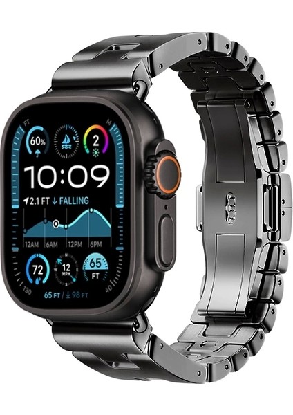 Apple Watch Ultra 49MM Uyumlu KRD-125 Metal Kordon Strap Kayış