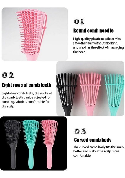Yeşil Kadın Kafa Derisi Masaj Tarak Karışık Saç Tarak Ahtapot Masaj Tarak Anti-Statik Islak Kıvırcık Saç Fırçaları Salon Kuaförlük Araçları (Yurt Dışından) fırsatları