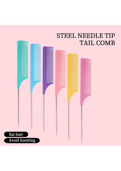 Pembe Sıcak Moda Pin Kuyruk Tarak Sıçan Kuyruğu Tarak Kuaförlük Şekillendirici Tarak Alay Tarak Ayrılık Saç Boyası Fırça Tarak (Yurt Dışından)