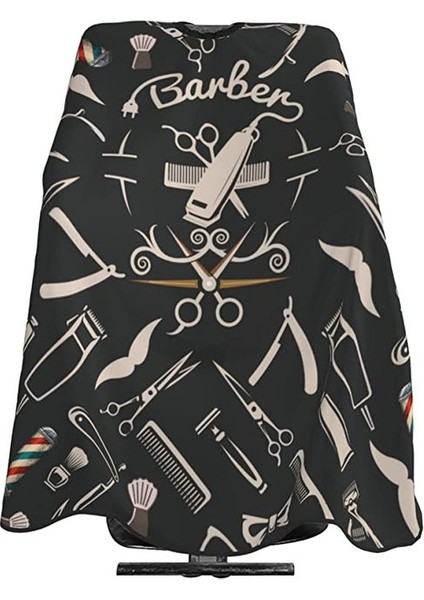 Siyah Kuaförlük Önlük Su Geçirmez Kuaför Elbisesi Berber Moda Desen Saç Kesimi Kumaş Yeni Saç Şekillendirme Pelerinler (Yurt Dışından)