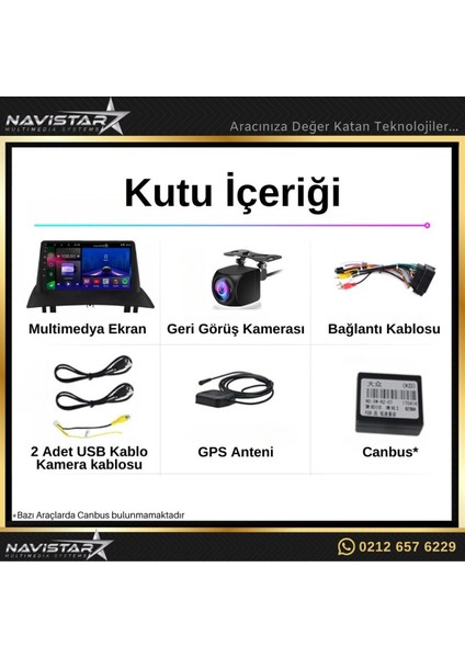 Fluence Kablosuz Carplay 2 64GB Android 13 Navigasyon Multimedya Sistemi