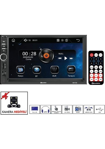 RD7100 7 Bluetooth Lu Double Din Teyp modelleri