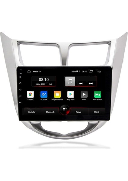 Hyundai Accent Blue Multimedya Carplay 9 Inc Hd IPS Ekran 4GB/64GB Android 12 Kamera Hediyeli