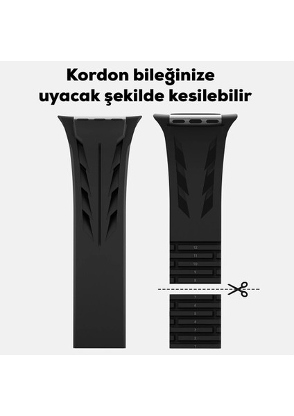 Apple Watch 10 46MM KRD-127 Metal Tokalı Uzunluk Ayarlı Silikon Kordon fiyatları