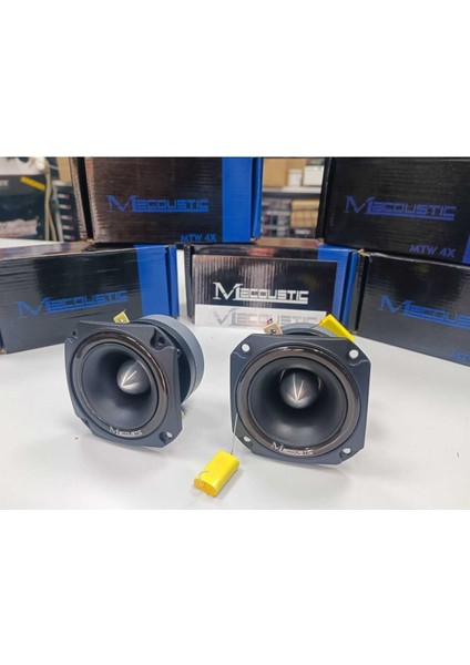 Macoustic 10 cm Kare Tweeter Profosyonel Mtw 4x 150 Watt 75 Rms