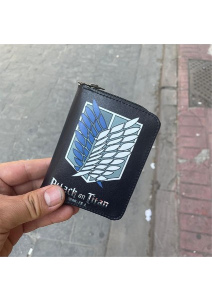 Anime Attack On Titan Wings Of Liberty Siyah Kısa Cüzdan