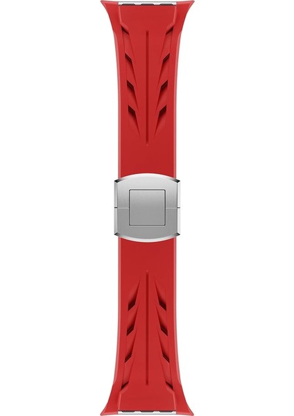 Apple Watch Ultra 2 49MM KRD-127 Metal Tokalı Uzunluk Ayarlı Silikon Kordon