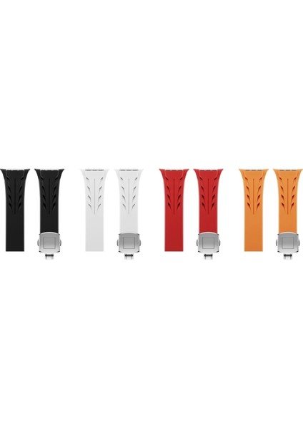 Apple Watch Ultra 2 49MM KRD-127 Metal Tokalı Uzunluk Ayarlı Silikon Kordon