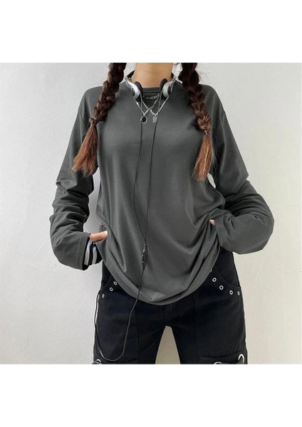 Düz Siyah İNCE KUMAŞ Oversize Unisex Uzun Kollu fiyatları