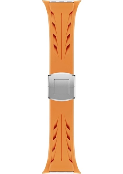 Apple Watch Ultra 2 49MM KRD-127 Metal Tokalı Uzunluk Ayarlı Silikon Kordon