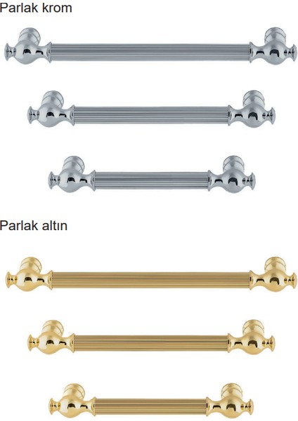 Calisto Kulp Krom Parlak Renkli 224MM 3'lü Avantaj Paket fiyatları