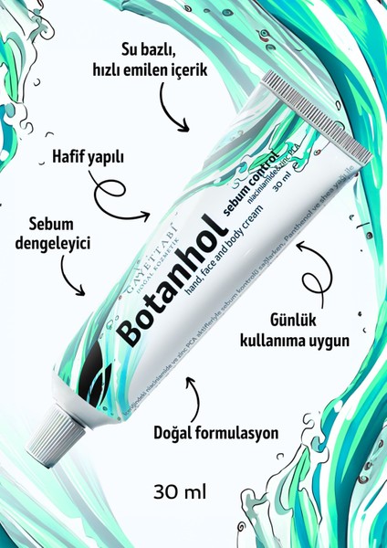 Botanhol Sebum Control- Yağlı ve Karma Ciltler Için El, Yüz, Vücut Sebum Dengeleyici Nemlendirici Krem