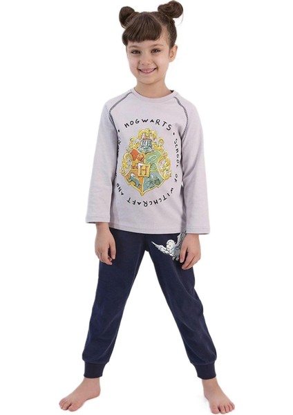 Harry Potter Kız Çocuk Gri Pijama Takımı 1414