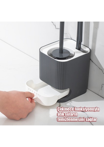 2038 Pratik Temizlik Tuvalet Fırçalığı Banyo Tuvalet Klozet Fırçası Wc Fırçası