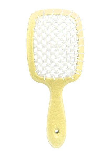 Sarı 1 Adet Geniş Diş Hava Yastığı Tarak Ev Salon Dıy Kuaförlük Aracı Kadın Kafa Derisi Masaj Tarak Saç Fırçası Oymak (Yurt Dışından)